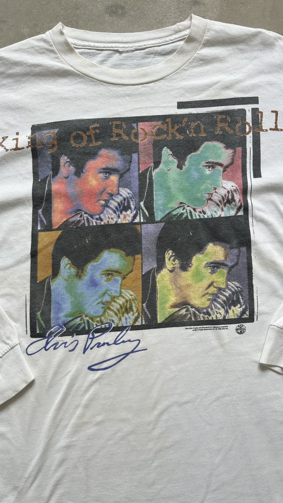 Band Tees × Vintage VINTAGE ELVIS PRESLEY KING OF ROCK N ROLL TEE Size US L / EU 52-54 / 3 - 2 Thumbnail