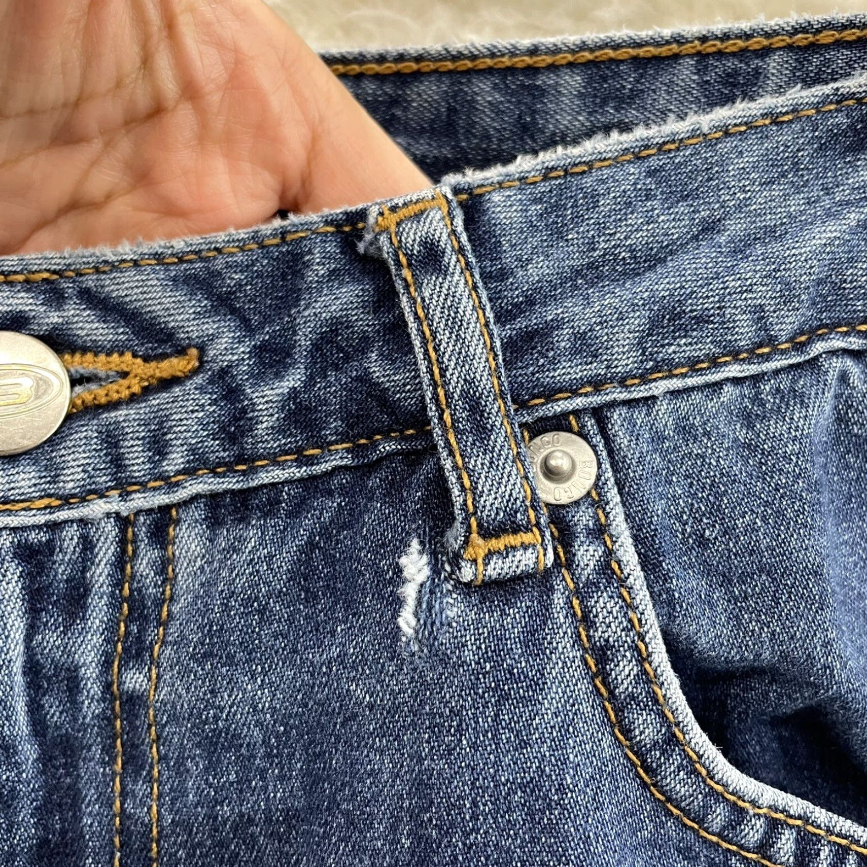 Vintage VINTAGE Bongo Bell Bottom Jeans 8 Mid Rise Blue Cotton 70s Look Womens 8/10 28/29 Size 30" / US 8 / IT 44 - 4 Thumbnail