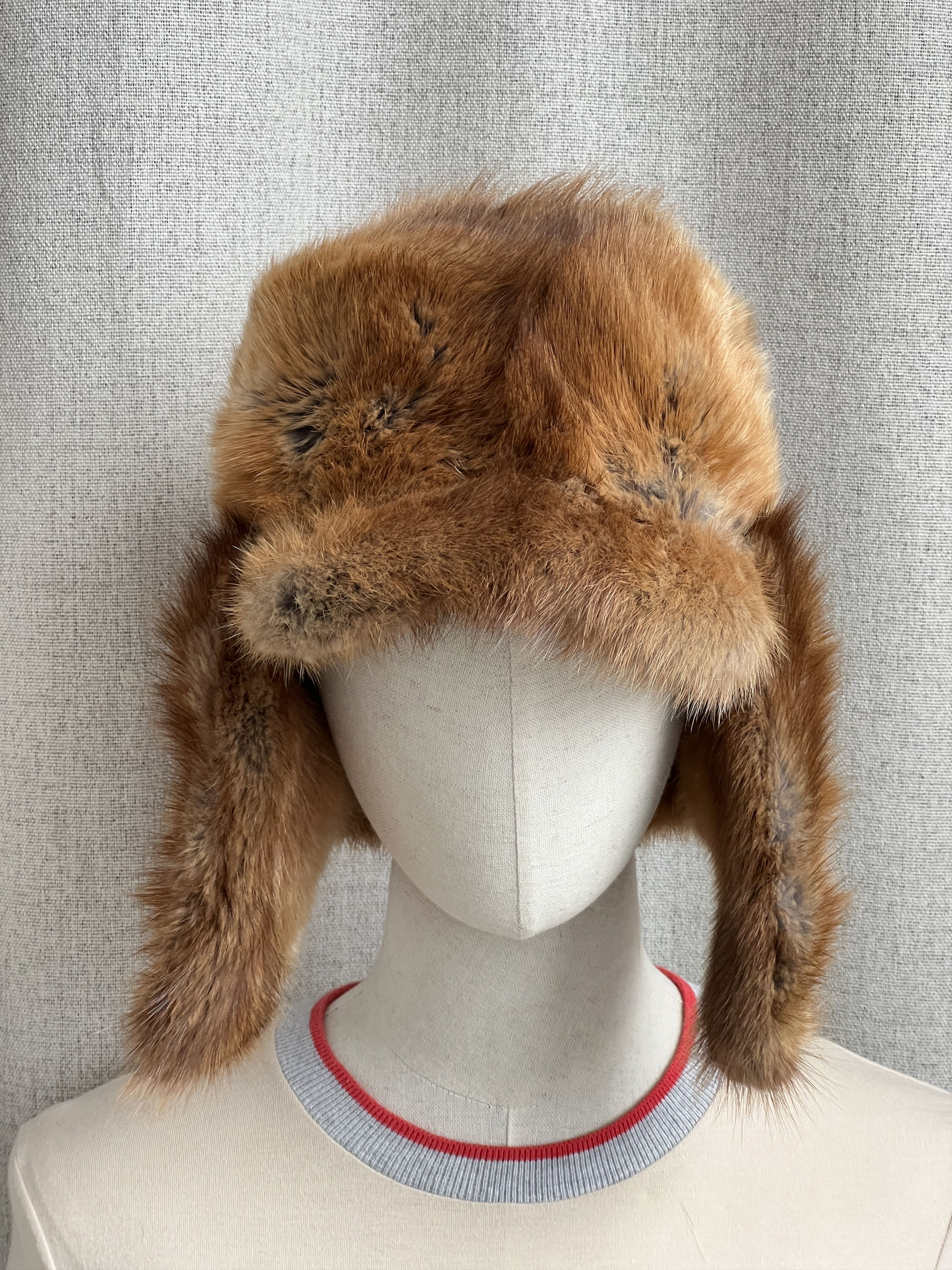 Vintage Vintage Avant Garde Real Fox Fur Brown Ushanka Hat Size ONE SIZE - 5 Thumbnail