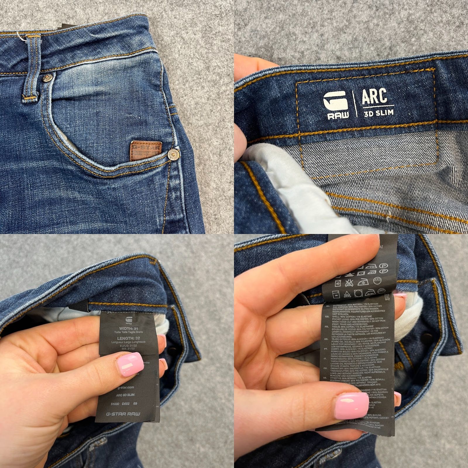 G-Star G-Star Arc Jeans Slim Tapered ARC Fit 31 32 Medium Wash Blue Stretch Denim Men Jeans Ordinary 5-Pocket Design Regular} Size US 31 - 8 Thumbnail