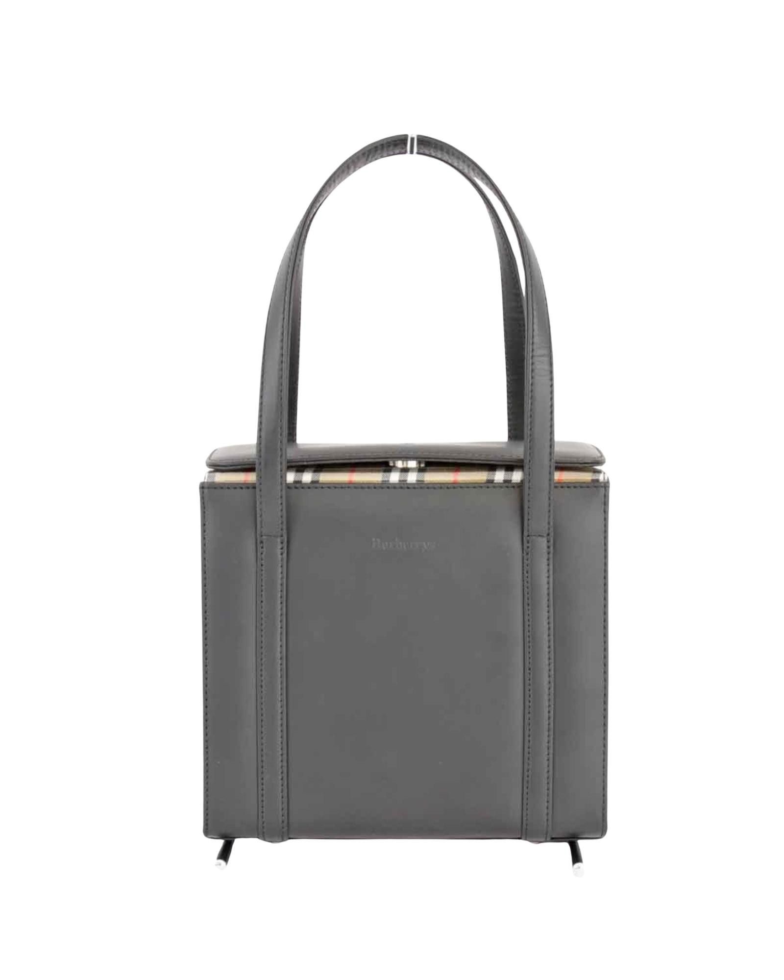 image of Burberry Canvas Designer Shoulder Bag in Black, Women's