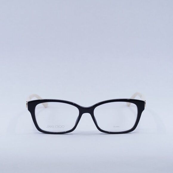Jimmy Choo Jimmy Choo JC270 09HT 00 Eyeglasses Black/Ivory 53mm Frame Size ONE SIZE - 2 Thumbnail