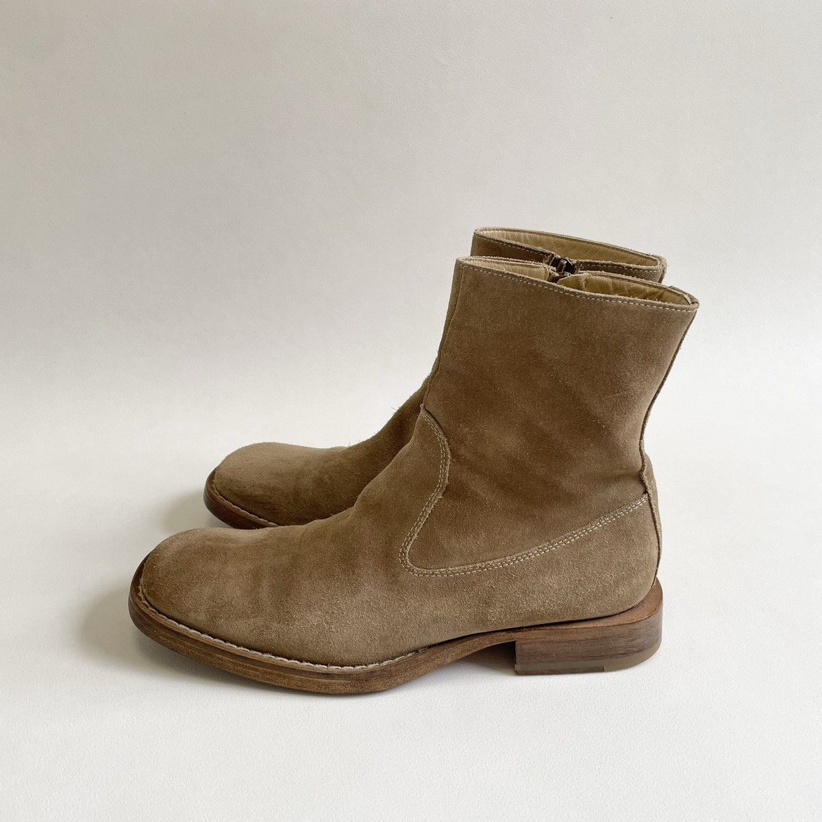 Ann Demeulemeester Tan Suede Square Toe Boots Size US 9 / IT 39 - 7 Thumbnail