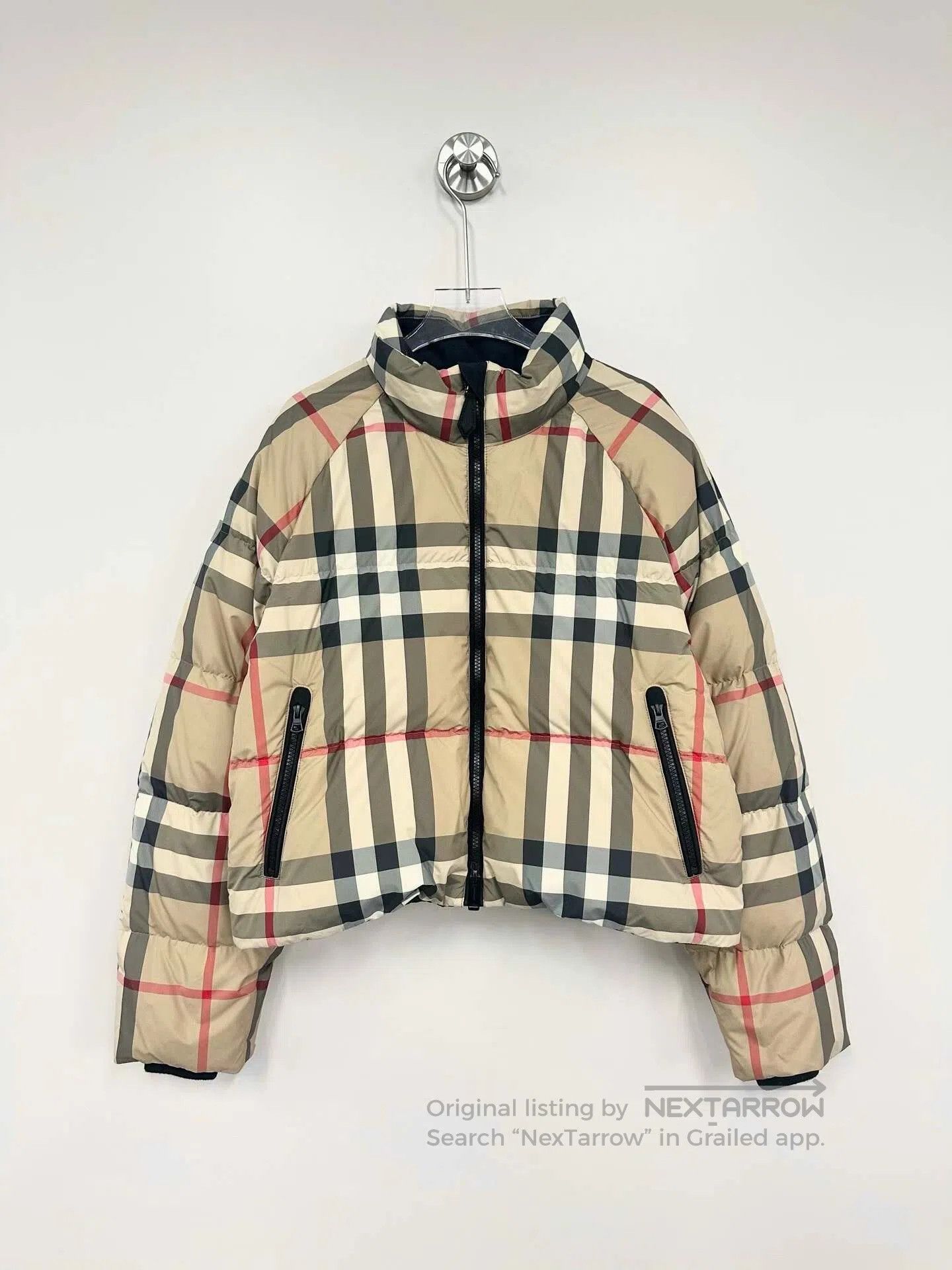 Burberry Burberry Khaki Classic Plaid Zip-up Down Jacket| Size S / US 4 / IT 40 - 1 Thumbnail