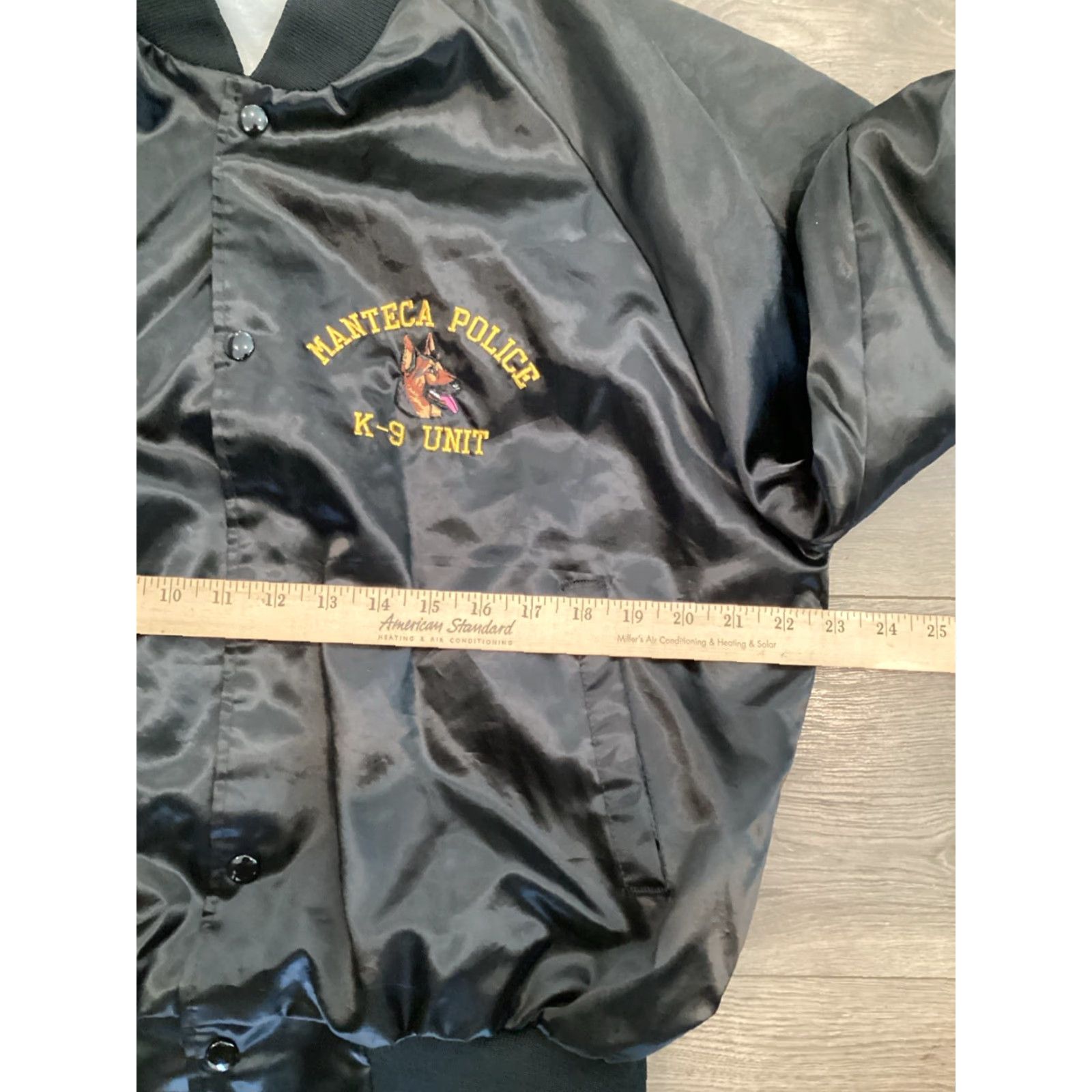 Vintage VINTAGE Auburn Jacket Manteca Police K-9 Unit Lined Bomber Black L Mens 90s Logo Unique Size US L / EU 52-54 / 3 - 5 Thumbnail