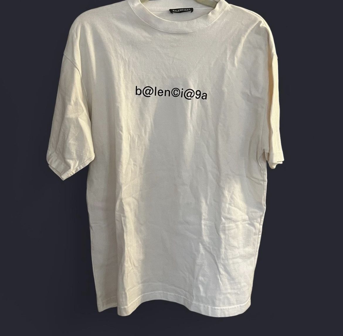 Balenciaga BALENCIAGA B@LENCI@9A SYMBOLIC WHITE TEE Size XXS / US 00 / IT 34 - 1 Thumbnail