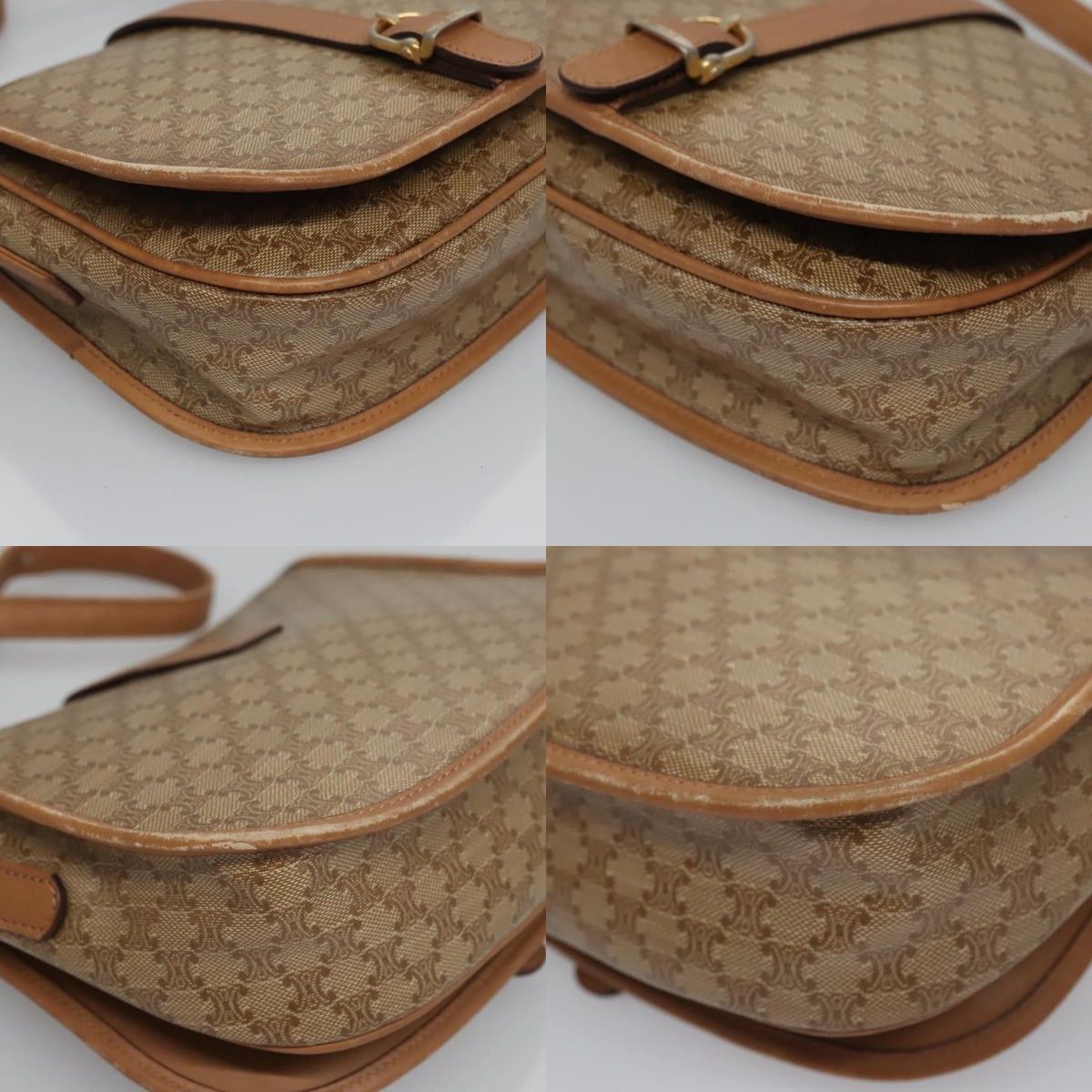 Celine CELINE Macadam Canvas Shoulder Bag Beige Size ONE SIZE - 10 Thumbnail