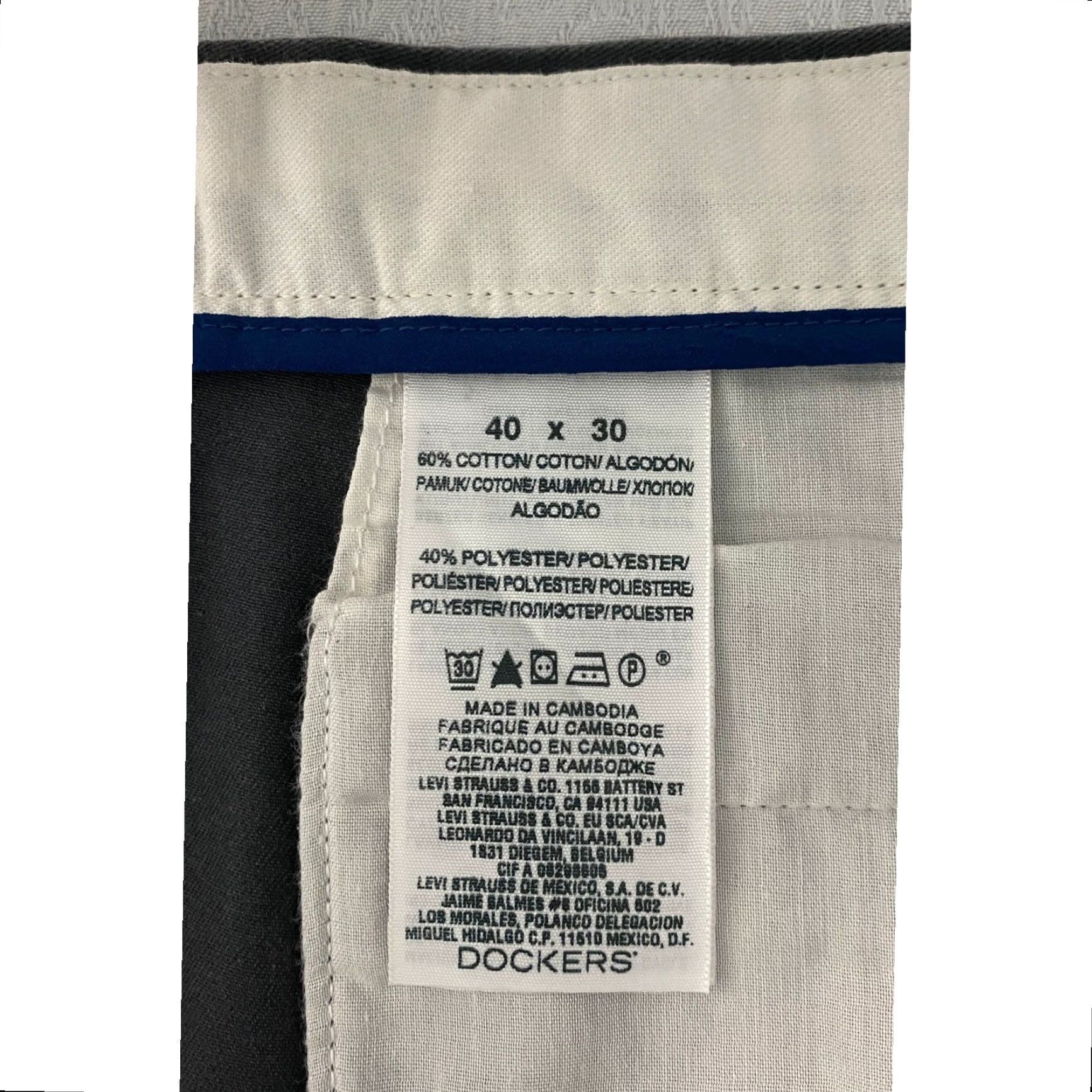 Dockers Dockers Mens 40x30 Straight Fit Flat Front Chino Pants Charcoal Gray Size US 40 / EU 56 - 4 Thumbnail
