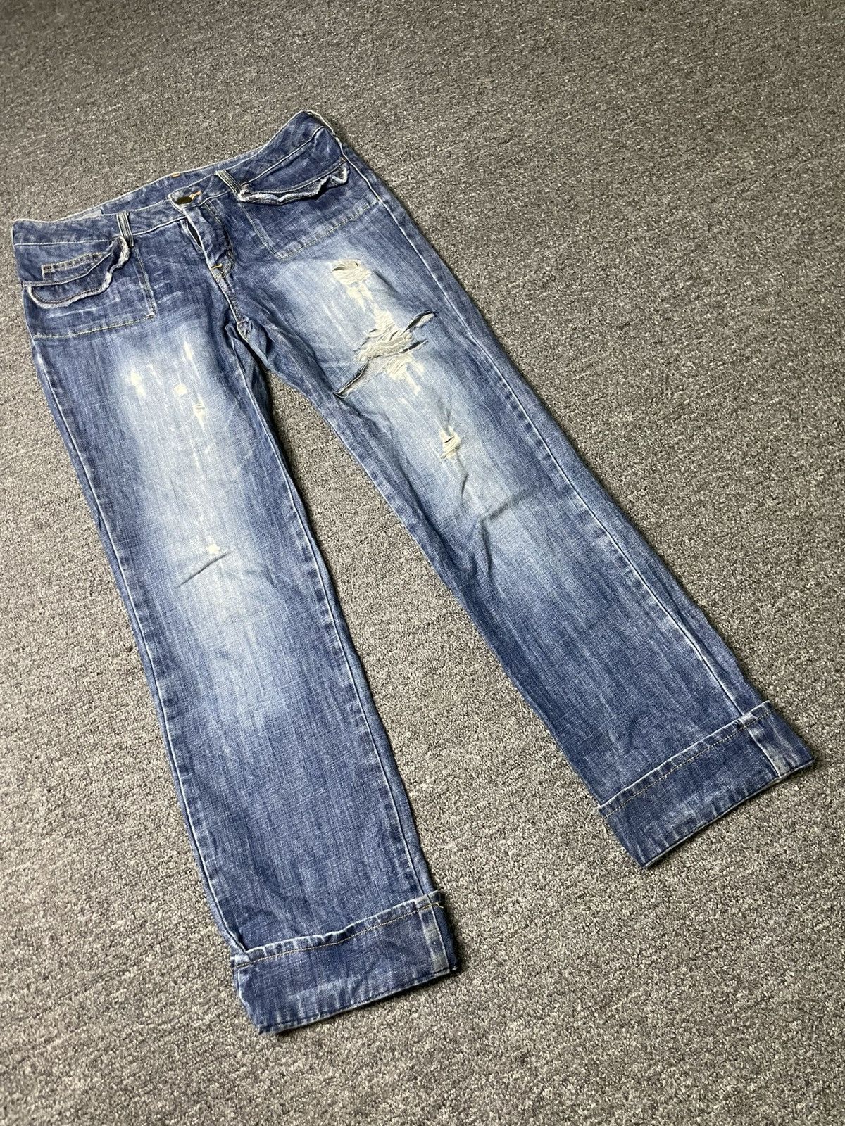 Japanese Brand × Vintage NUSY JEANS Brand Ripped Distressed Denim (83) Size US 32 / EU 48 - 9 Thumbnail
