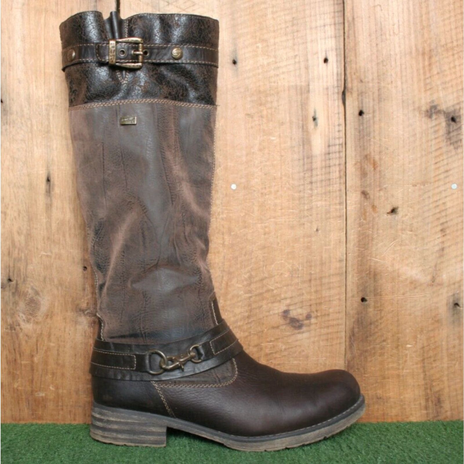 Vintage REMONTE Brown Leather & RemonteTEX Sherpa Lined Knee High Boots EUR 41 US 9.5 Mens Womens Girls Boys Size US 10 / IT 40 - 2 Thumbnail