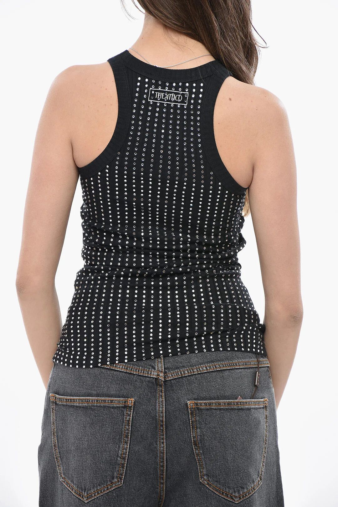 The Attico og1mm0426 Cotton Tank Top in Black Size XS / US 0-2 / IT 36-38 - 2 Thumbnail