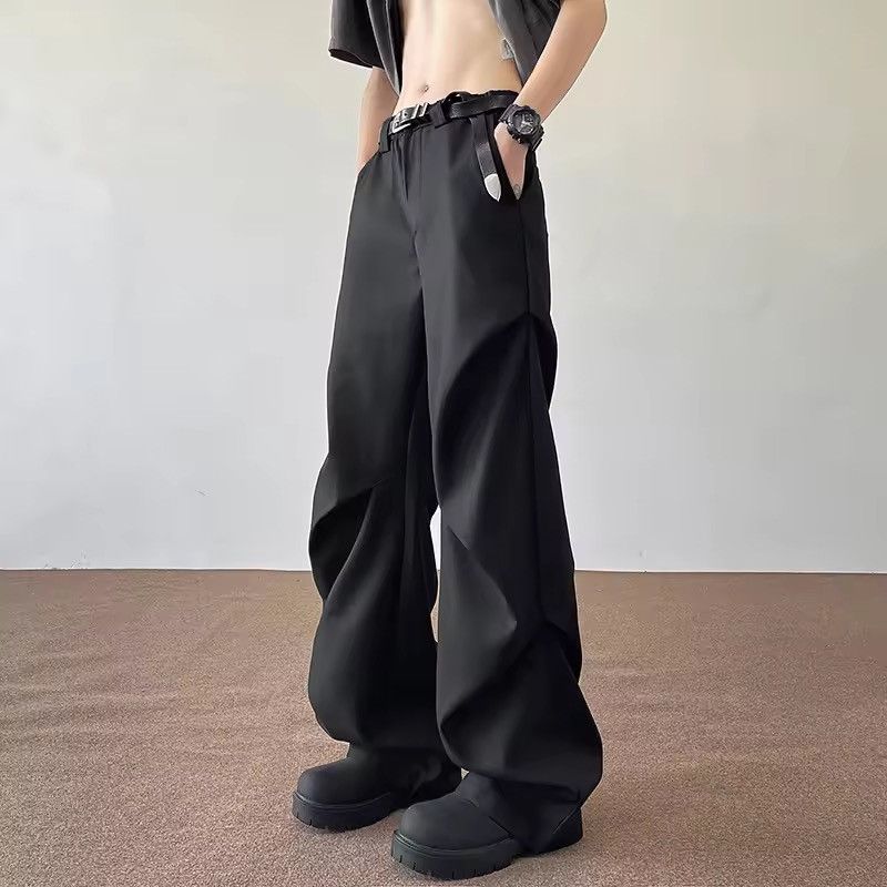 Japanese Brand Trendy Black Loose Fit Trousers - Casual Streetwear Size US 32 / EU 48 - 1 Thumbnail