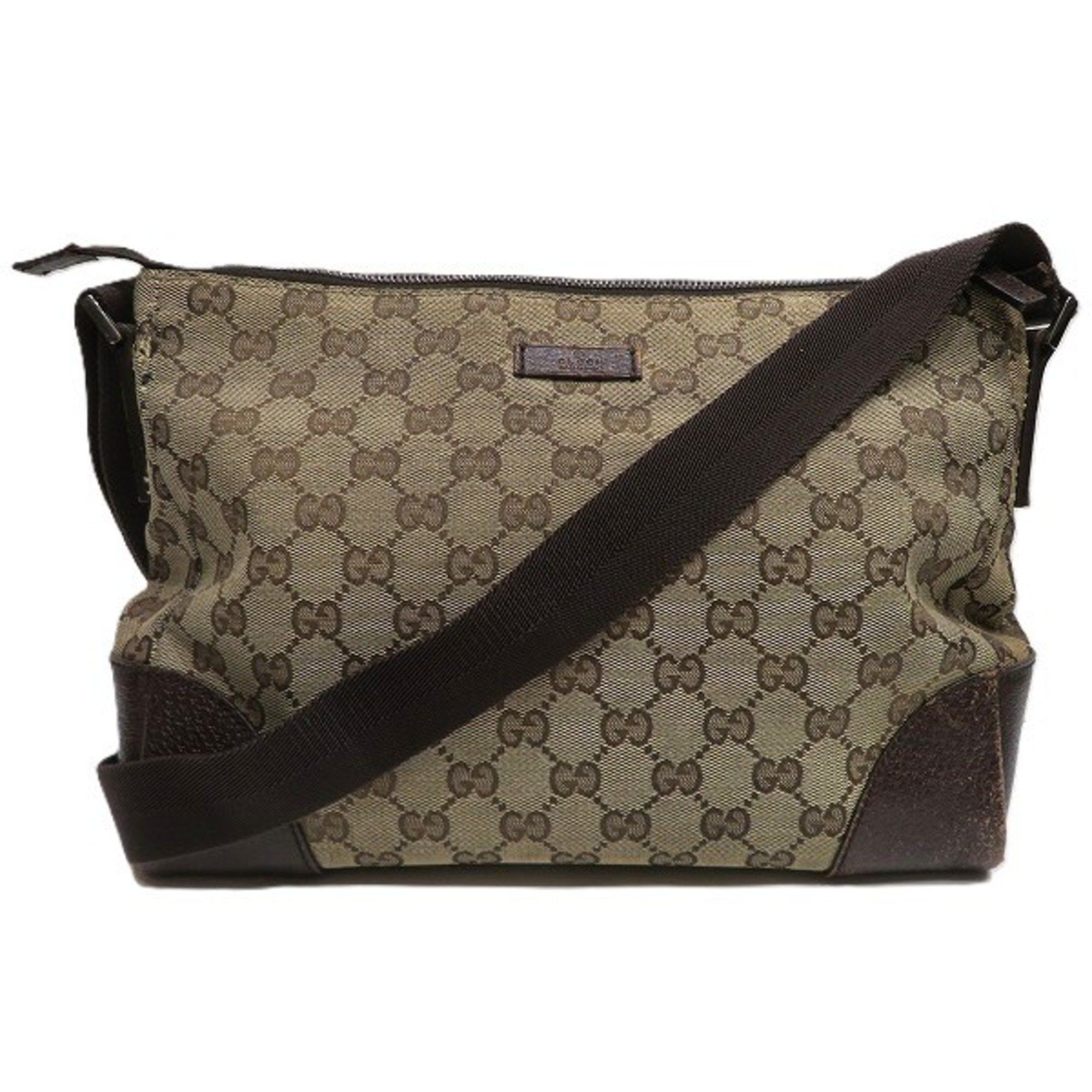 Gucci 114273 GG Canvas Bag Shoulder Men's Women's in Beige