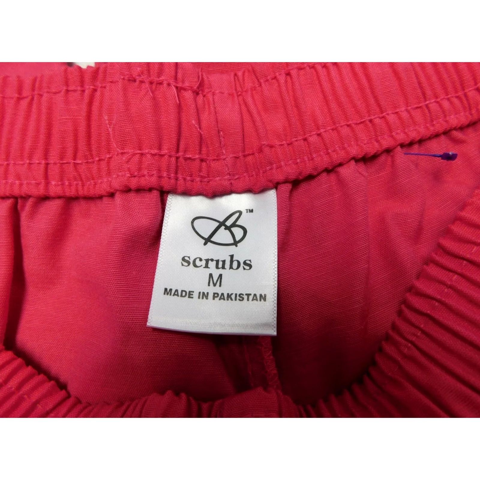 Vintage Bobbie Brooks Uniform Scrub Pants Wide Leg Pull-On Pink Medium Women, Solid, 60/40 Cotton Blend, 30" Inseam, Medical Clothing Size US 31 - 2 Thumbnail