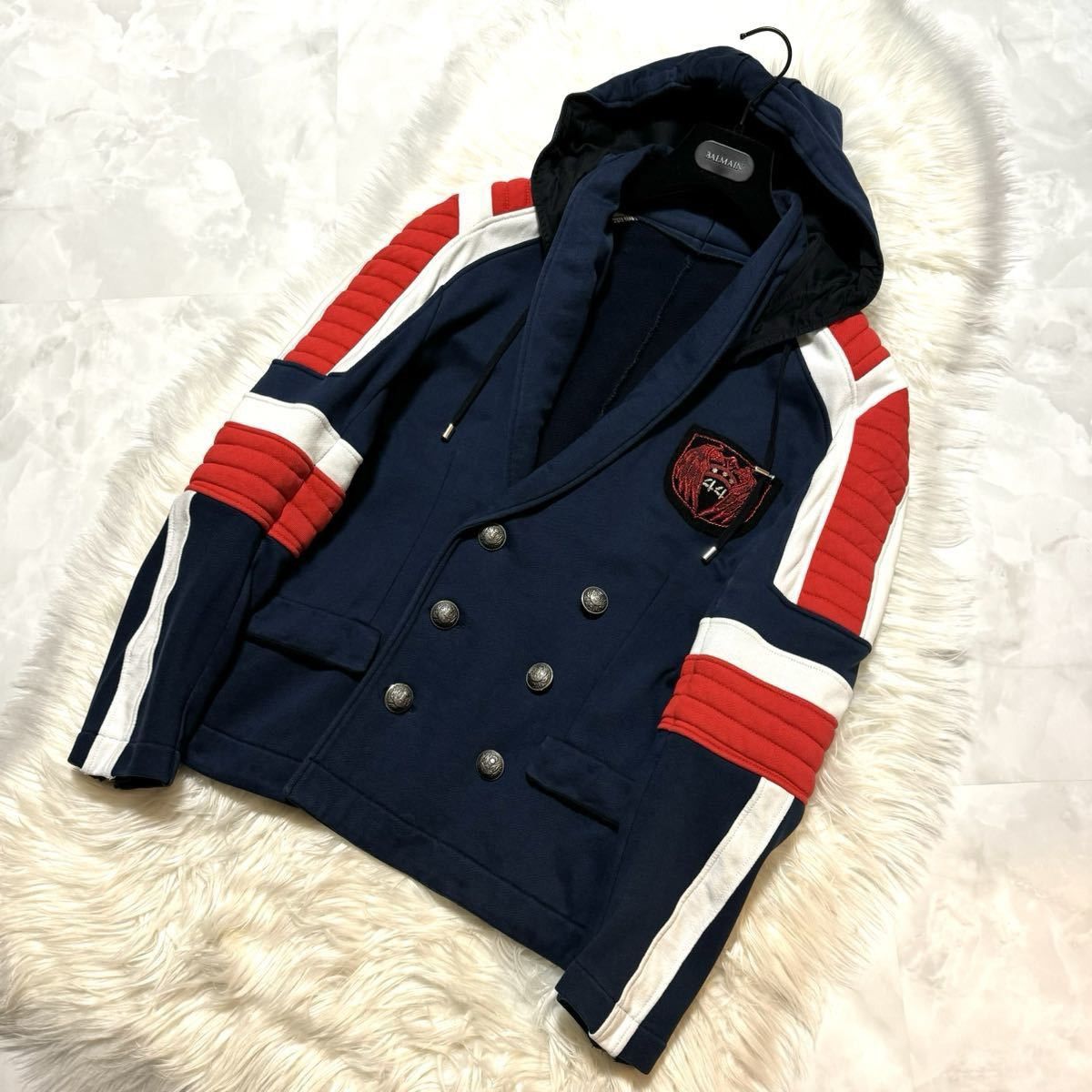 Balmain Balmain Homme Emblem Patch Biker Sweat Jacket Hoodie Size US S / EU 44-46 / 1 - 4 Thumbnail