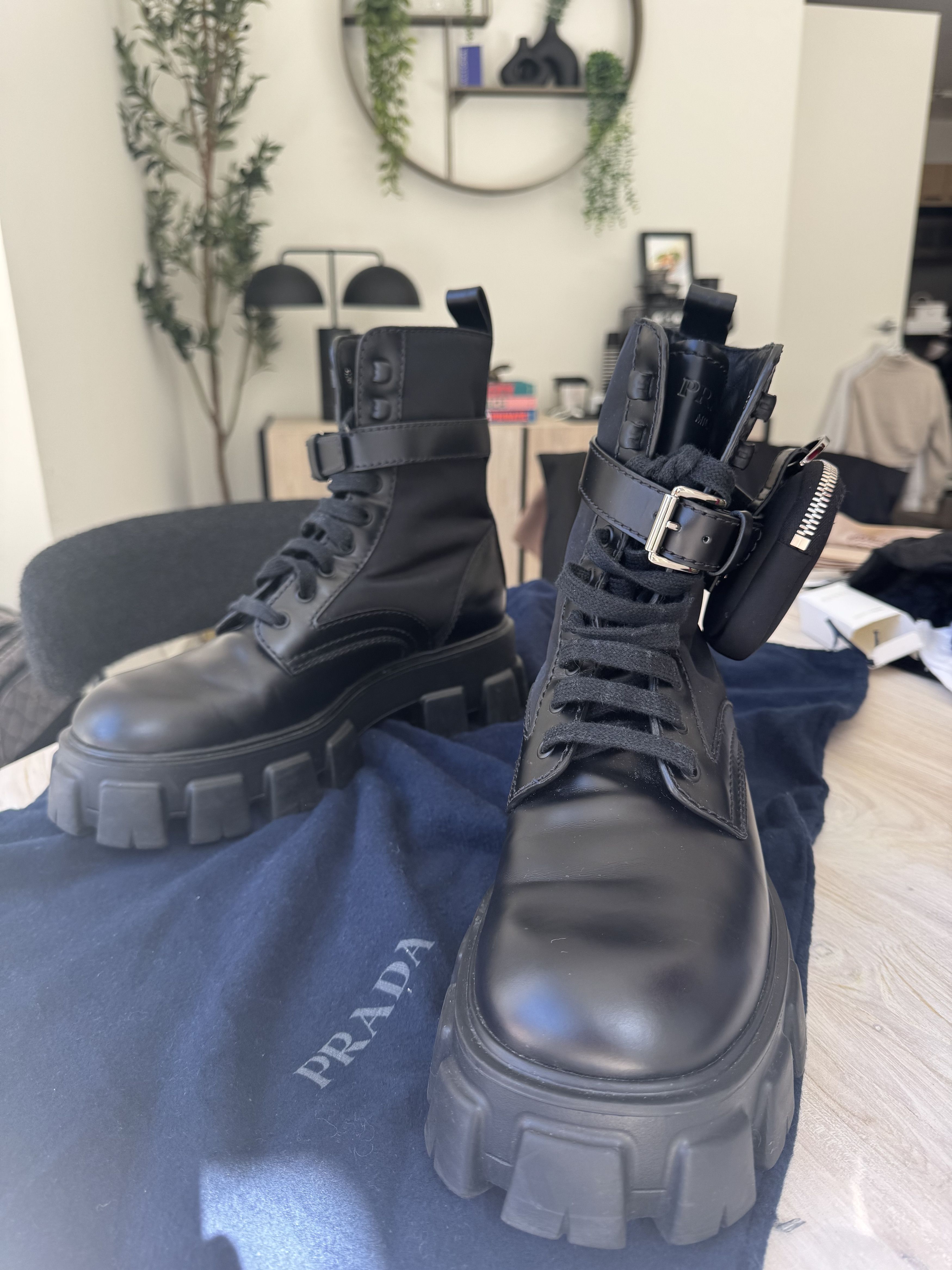 Prada Prada Re-Nylon Monolith Boots US 7.5 | Grailed