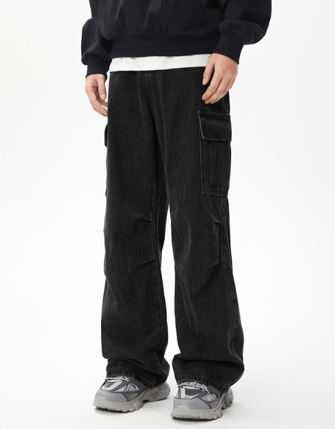 Japanese Brand × Jean Japanese retro cleanfit washed distressed cargo jeans Size US 32 / EU 48 - 1 Thumbnail