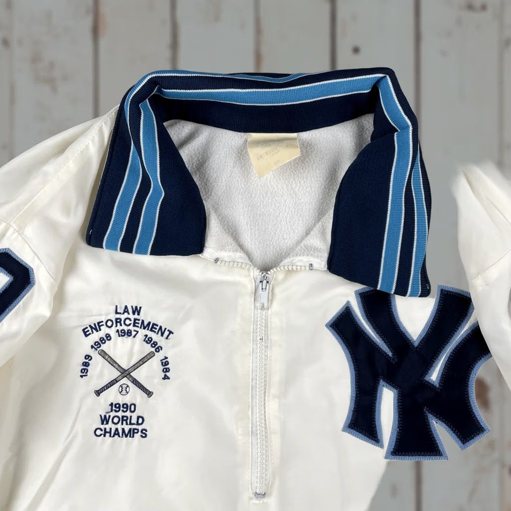 Sea New York VINTAGE New York Police Softball Club Jacket Bomber 2XL Men White 80s 90s NY NYC USA Size US XXL / EU 58 / 5 - 1 Thumbnail