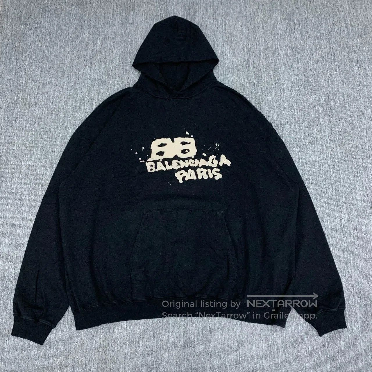 Balenciaga Balenciaga Black Graffiti Distressed Hoodie. Size US M / EU 48-50 / 2 - 1 Thumbnail