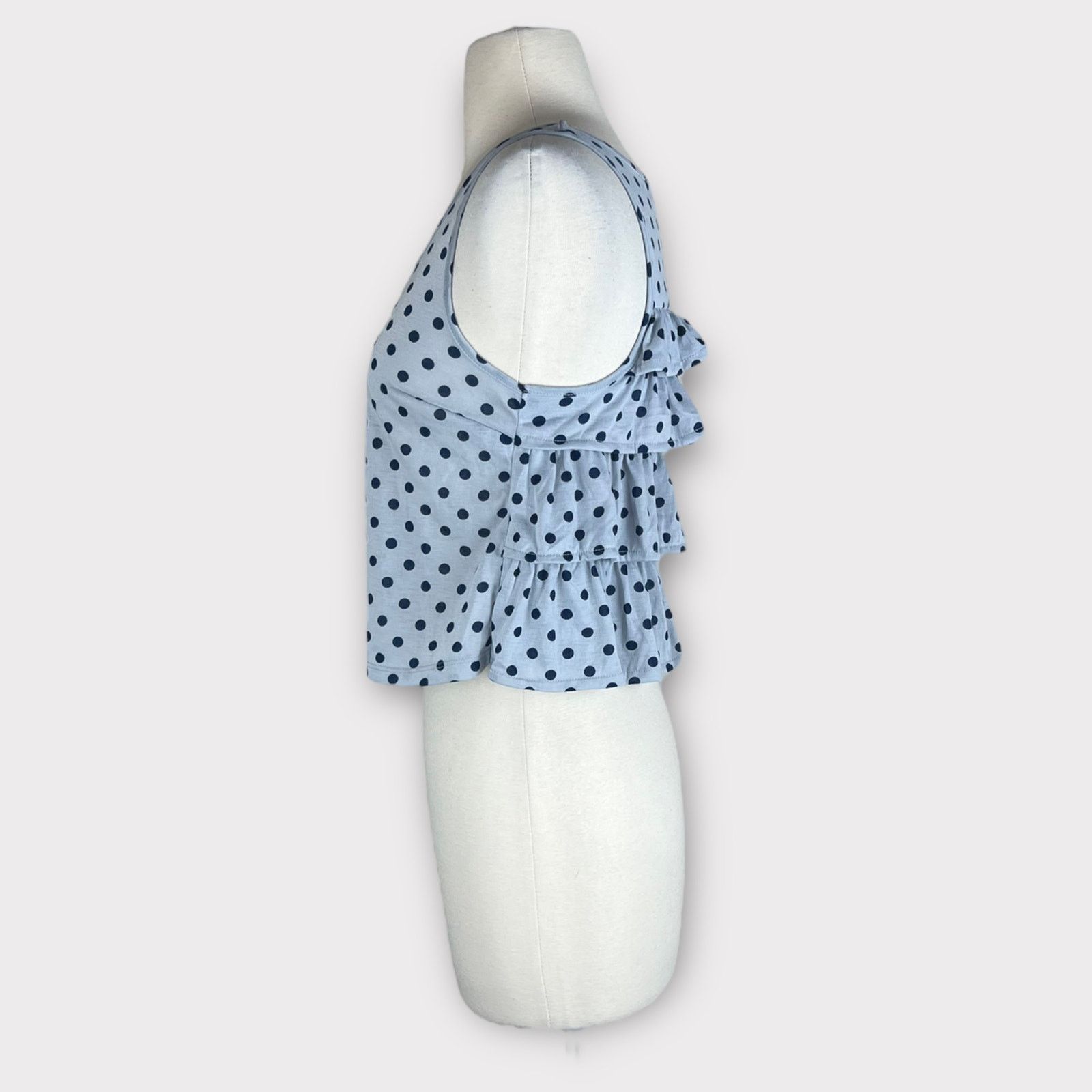 City Streets City Streets | Vintage Y2K Blue Polka Dot Ruffles Crop Top Size S / US 4 / IT 40 - 3 Thumbnail
