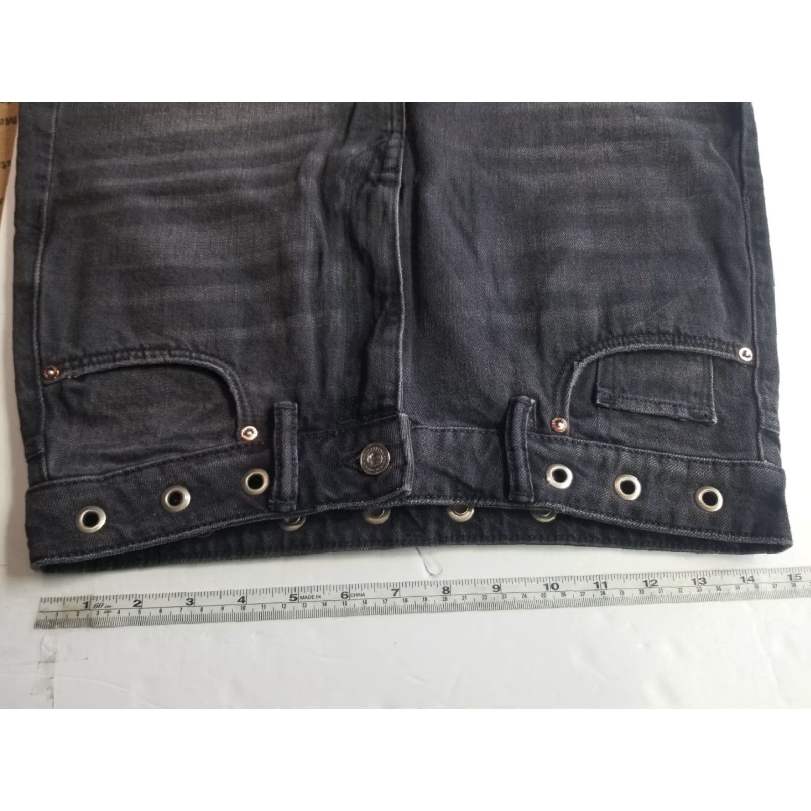 Allsaints AllSaints Skirt Denim Mini Black Size 2 Women Short Grommet Waist Lila All Saints 2 Black Mini Skirt Womens Size 26" / US 2 / IT 38 - 3 Thumbnail