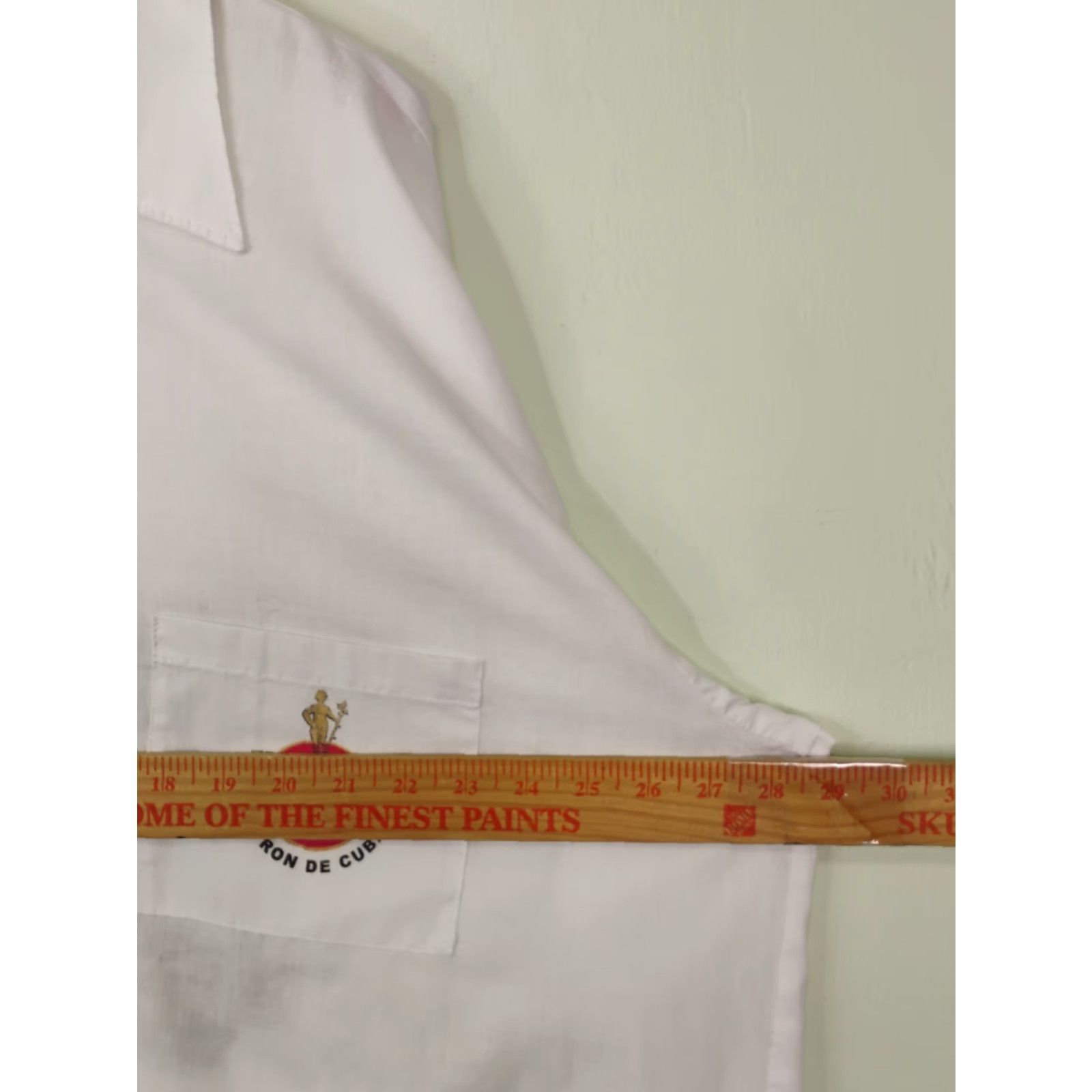 Vintage Havana VINTAGE Cimarron Havana Club El Ron De Cuba Short Sleeve Button Up Shirt Mens 3XL White Cotton Beach Hawaiian Lightweight Sheer Figured Pocket Size US XXL / EU 58 / 5 - 7 Thumbnail