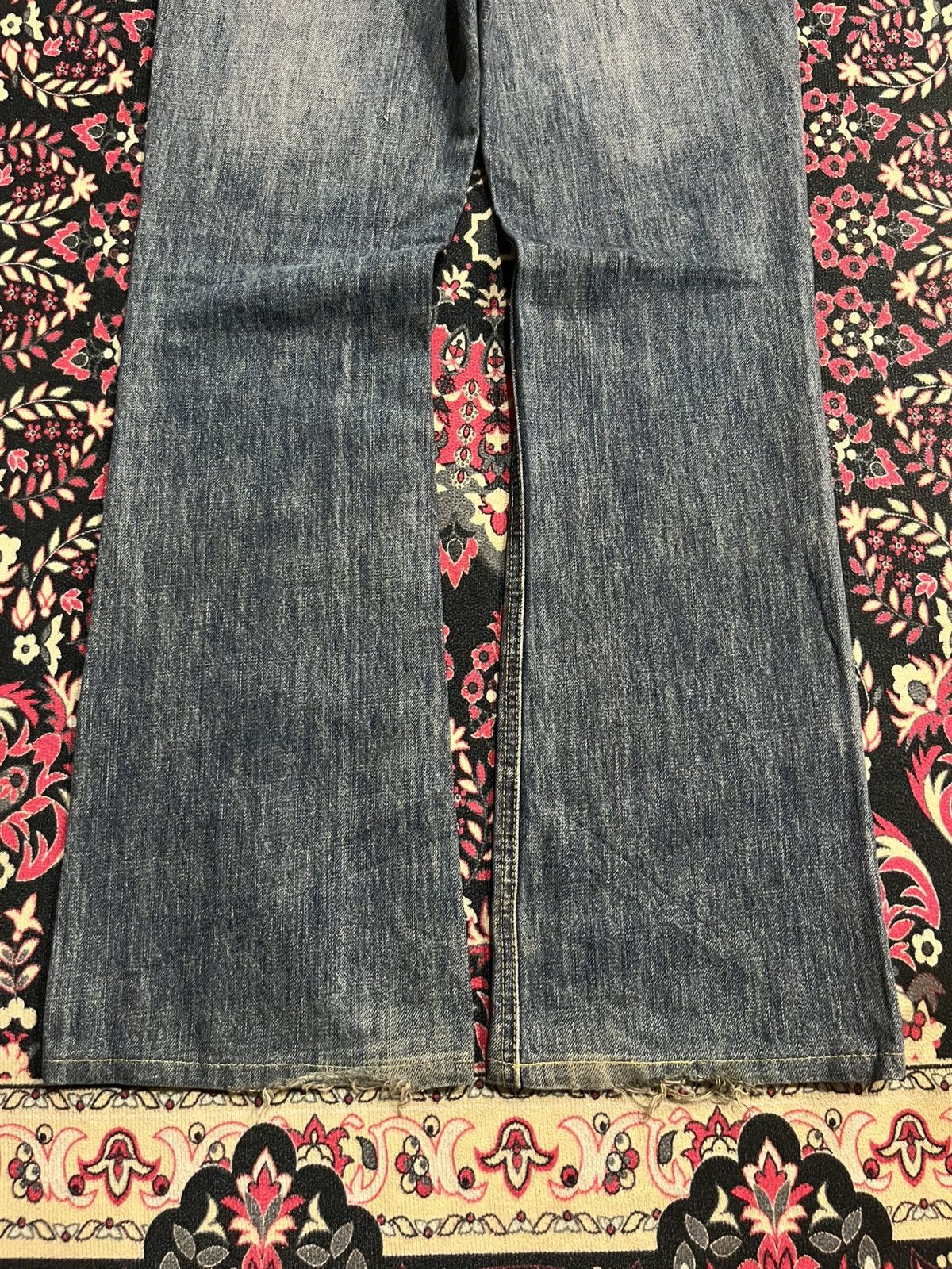 Japanese Brand Vintage Japanese Brand Blue Washed Distressed Flare Jeans Size US 30 / EU 46 - 8 Thumbnail