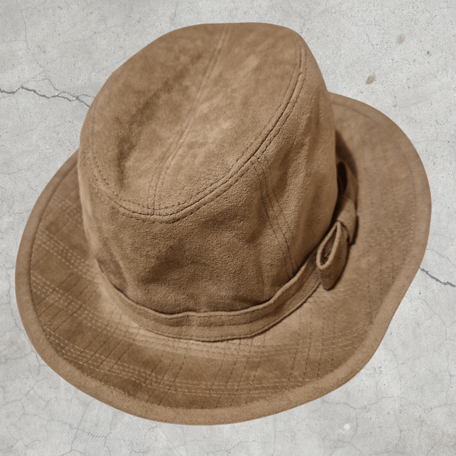 Vintage Beige Fedora Hat - Alcantara Milano Italy - 60's Size ONE SIZE - 2 Thumbnail
