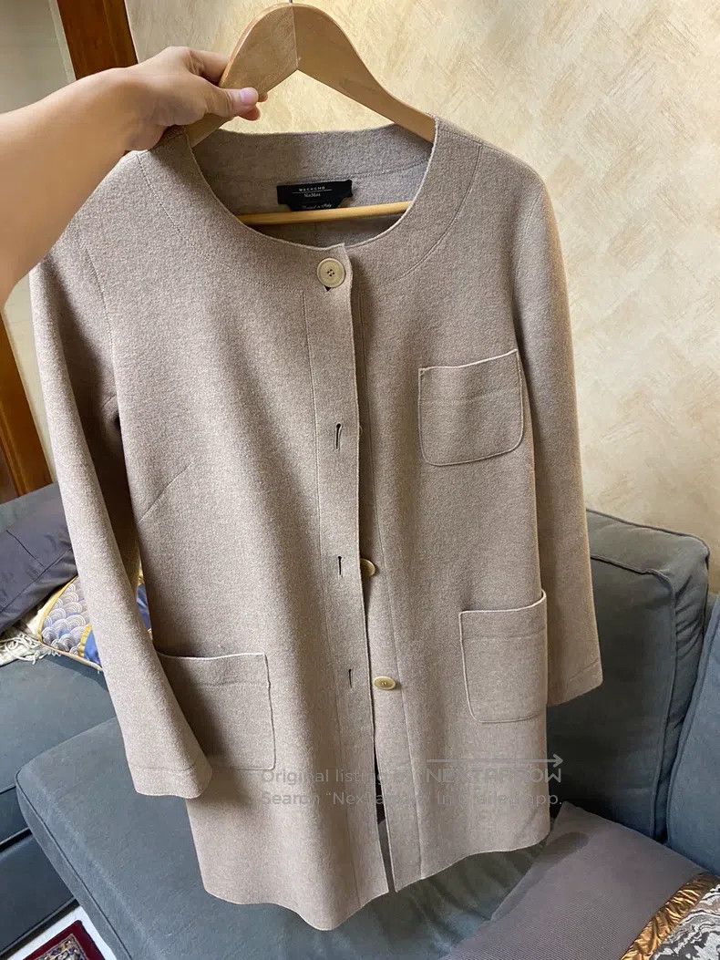 Max Mara Max Mara Coat - Thin Wool Blazer - Oatmeal Color Size XS / US 0-2 / IT 36-38 - 2 Thumbnail