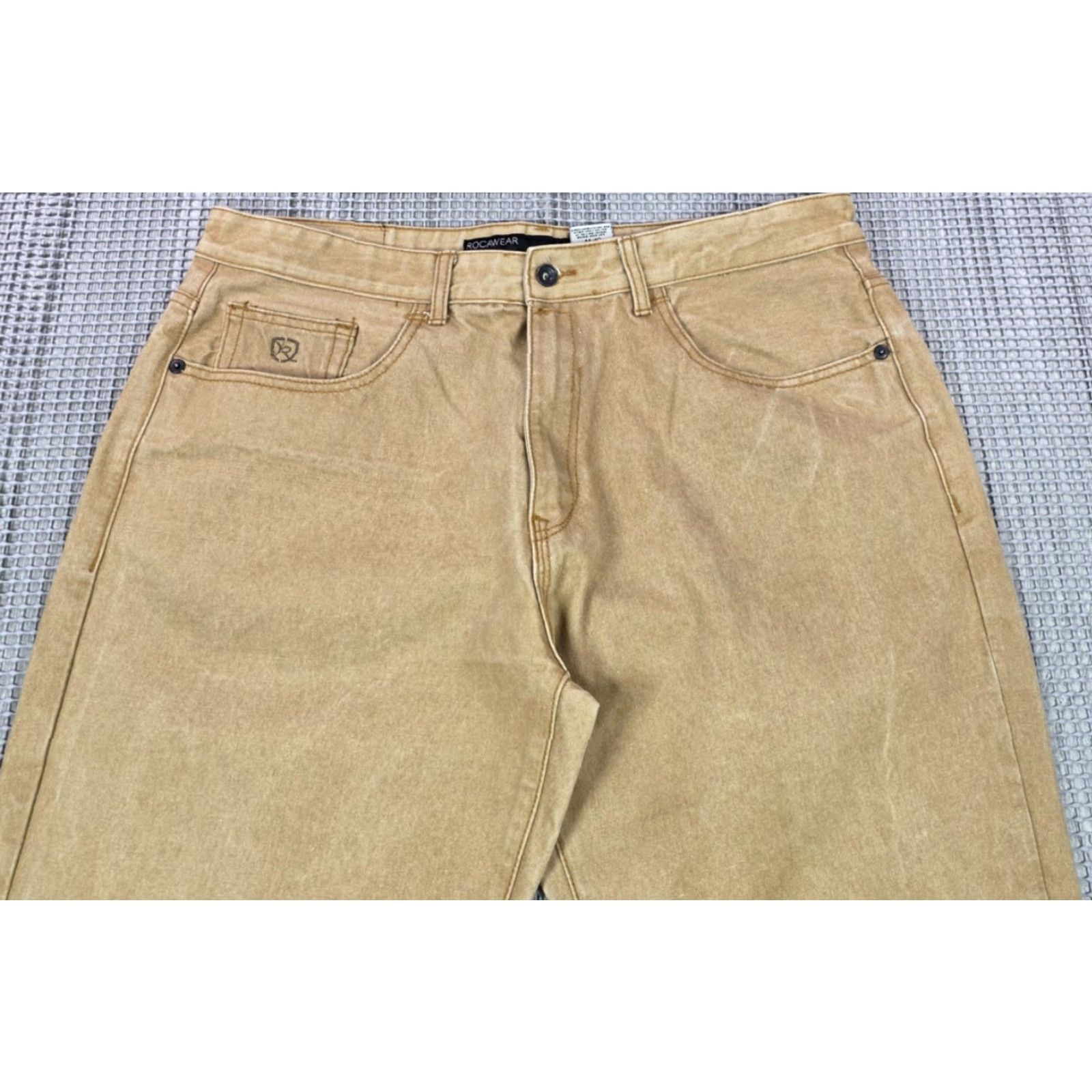 Rocawear VINTAGE Rocawear Jeans Brown Denim Sz 40 Baggy Hip Hop 38x32 Distressed 90s Mens Jeans Size US 40 / EU 56 - 3 Thumbnail