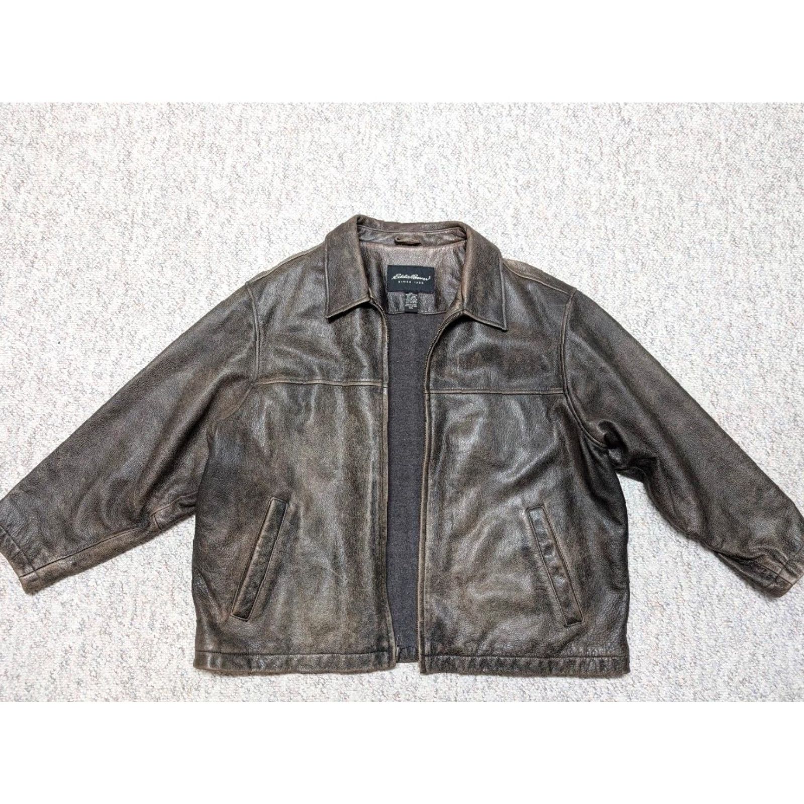 Eddie Bauer VINTAGE Eddie Bauer leather jacket Women's 2XL brown motorcycle jacket Plus Sized Cowhide Leather patina broke-in 90s Size XXL / US 16-18 / IT 52-54 - 6 Thumbnail