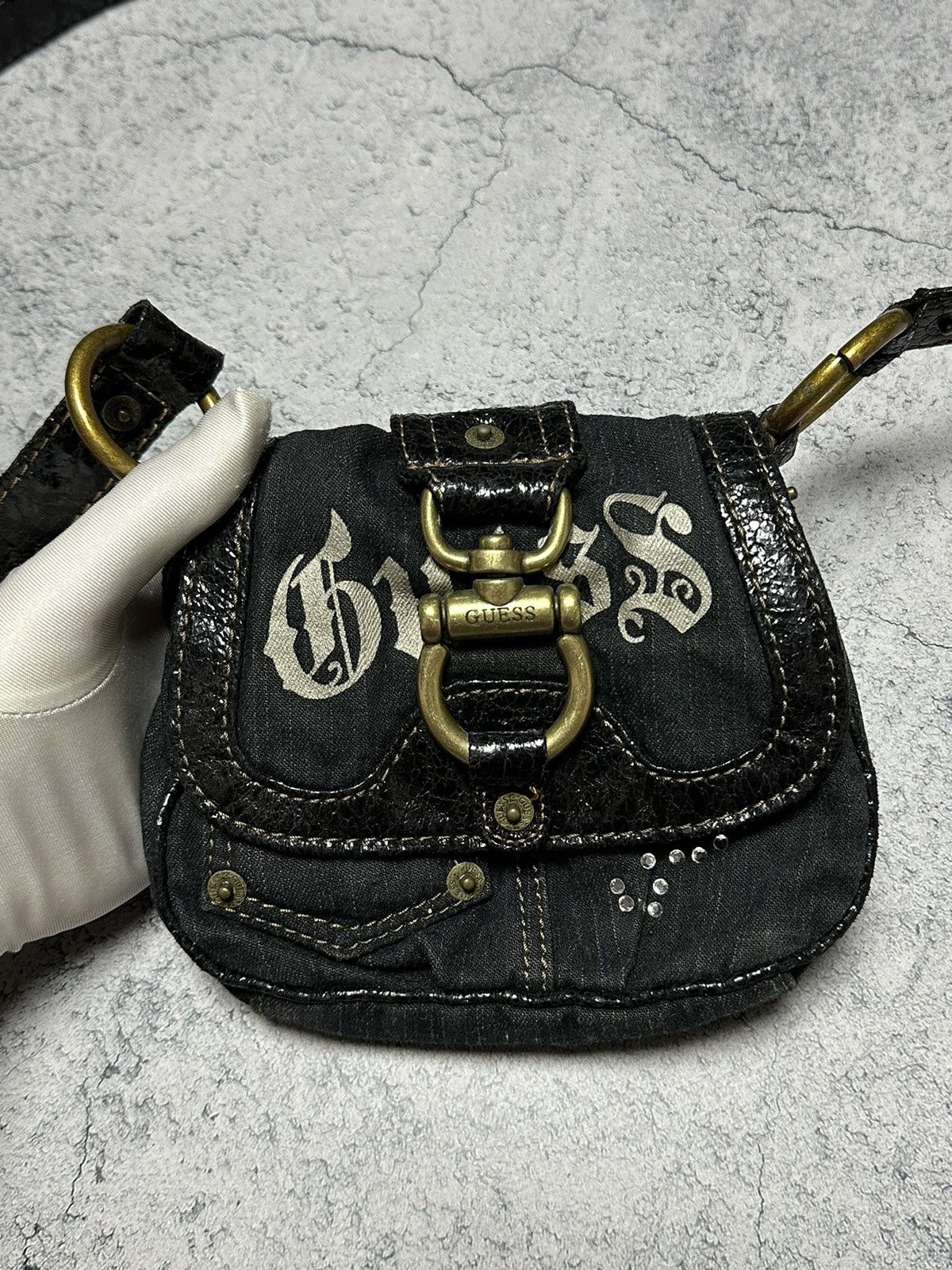 Guess Vintage Guess Y2K Denim Shoulder Crossbody Mini Bag Size ONE SIZE - 4 Thumbnail