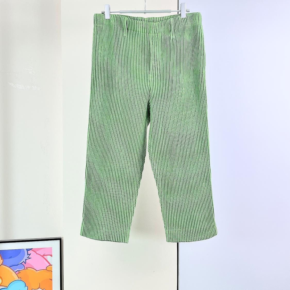Issey Miyake Homme Plissé Issey Miyake Pleated Pants Green Size 3 Size US 34 / EU 50 - 1 Thumbnail