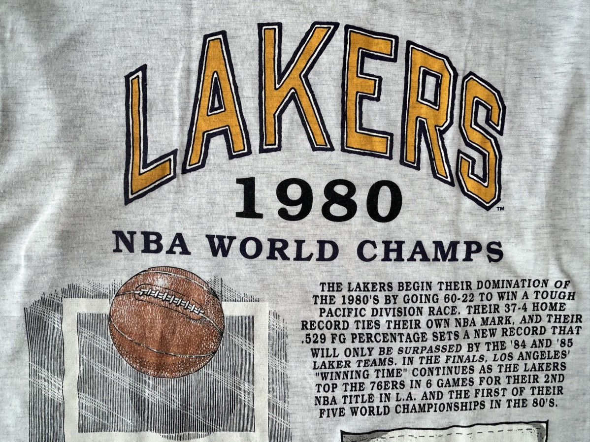 NBA × Vintage Vintage LA Lakers 1980 Championship by LONG GONE USA Size US XL / EU 56 / 4 - 4 Thumbnail