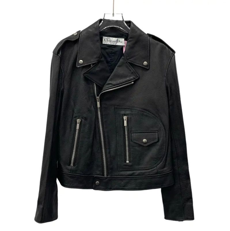 Dior Dior Black Leather Women's Jacket 0089 Size M / US 6-8 / IT 42-44 - 1 Thumbnail
