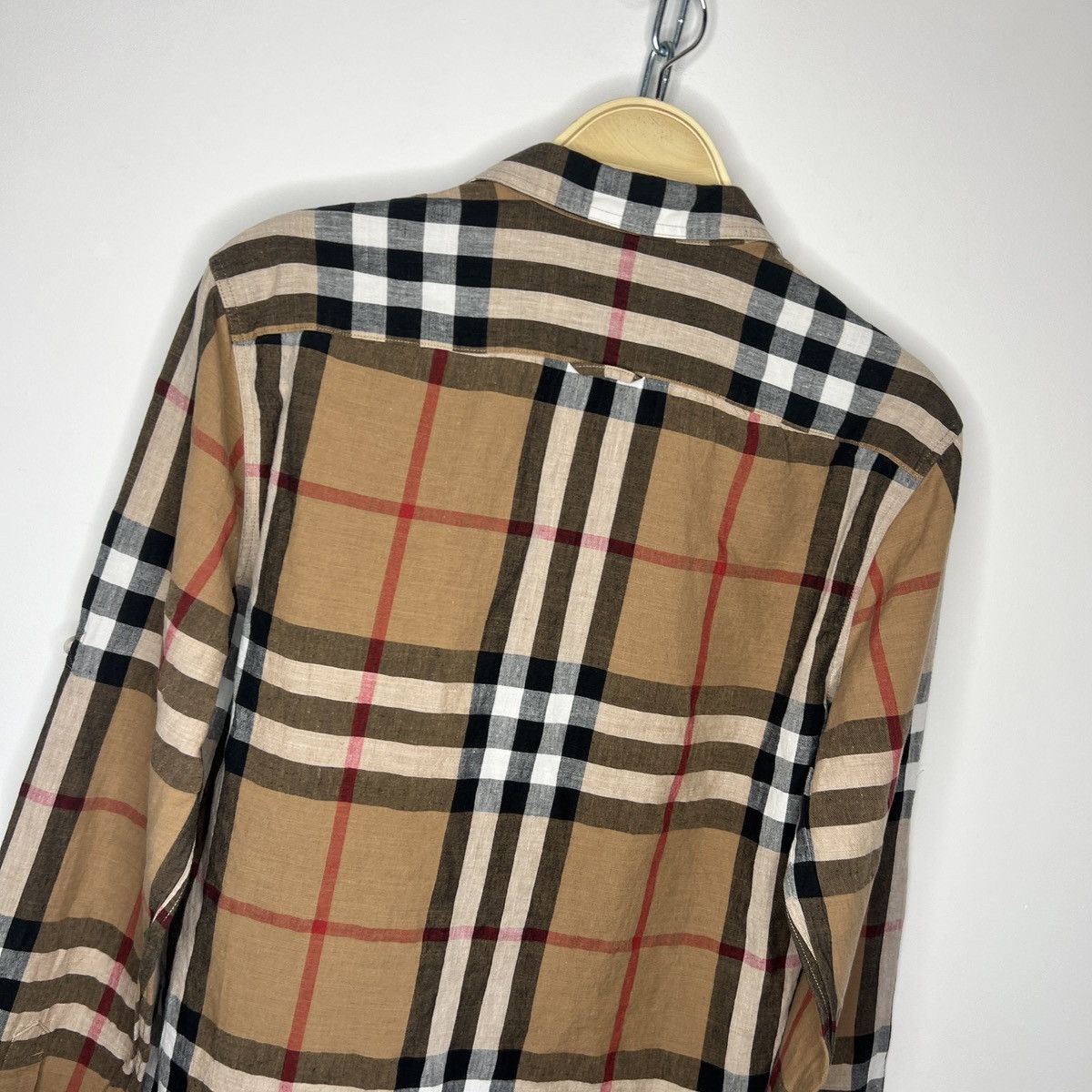 Burberry × Burberry Prorsum × Designer Burberry Nova Check Pattern Linen Shirt Brown Size US S / EU 44-46 / 1 - 11 Thumbnail