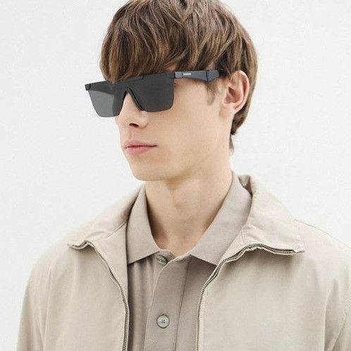Burberry Burberry BE4480D 300187 Sunglasses Black Rectangle Frame Size ONE SIZE - 1 Thumbnail