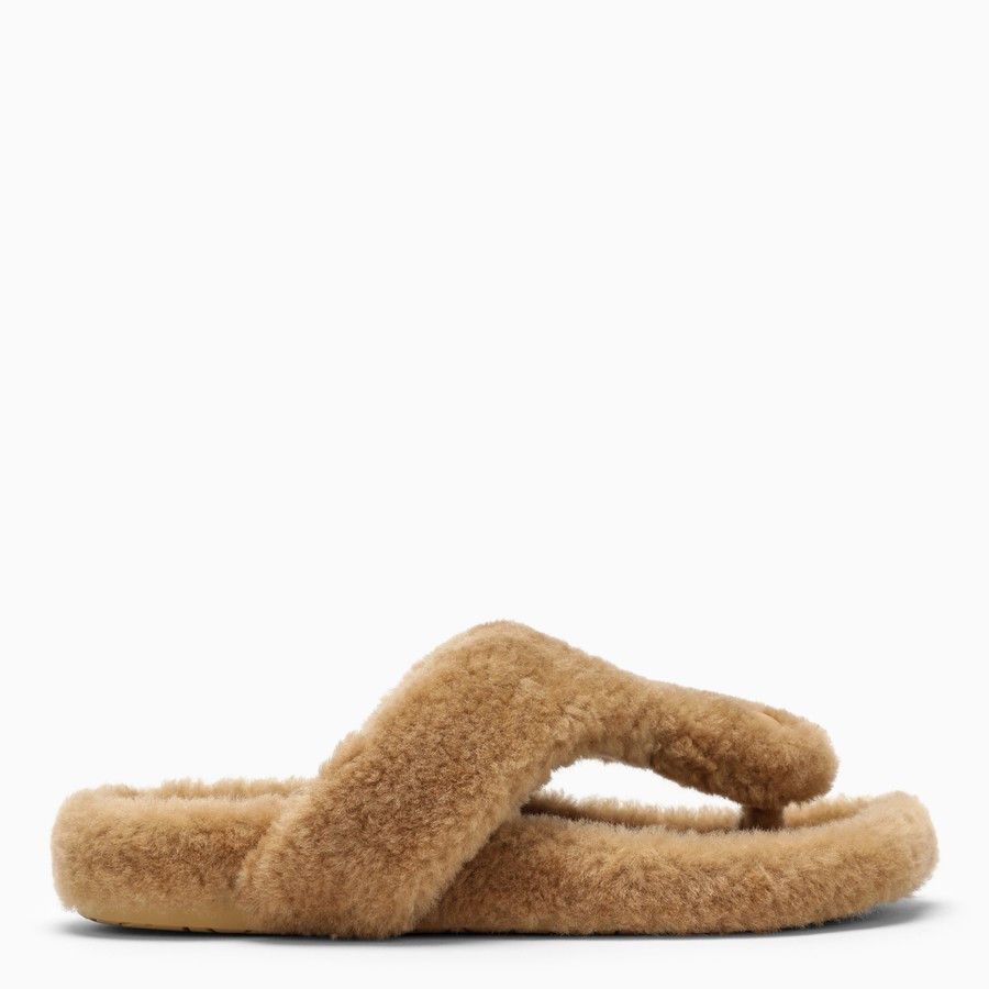 Loewe o1d2blof0824 Sheepskin Sandal in Brown Size US 10 / IT 40 - 1 Thumbnail