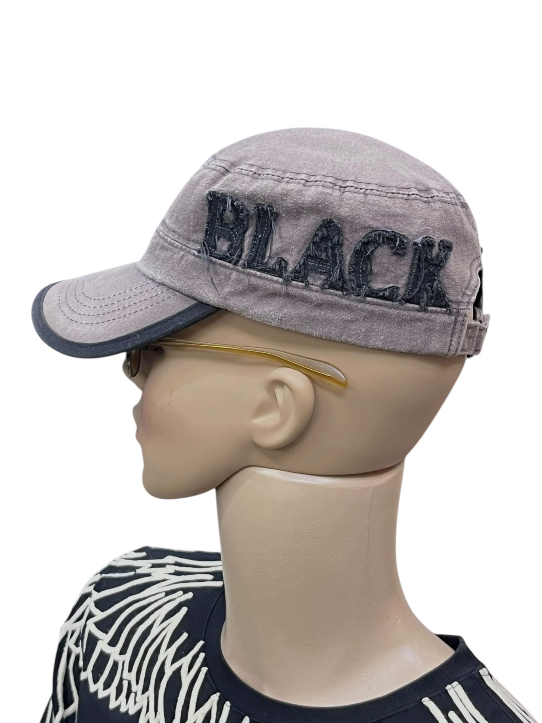 Vintage Vintage BLACK REBEL Distressed Grunge Military Cap Size ONE SIZE - 7 Thumbnail
