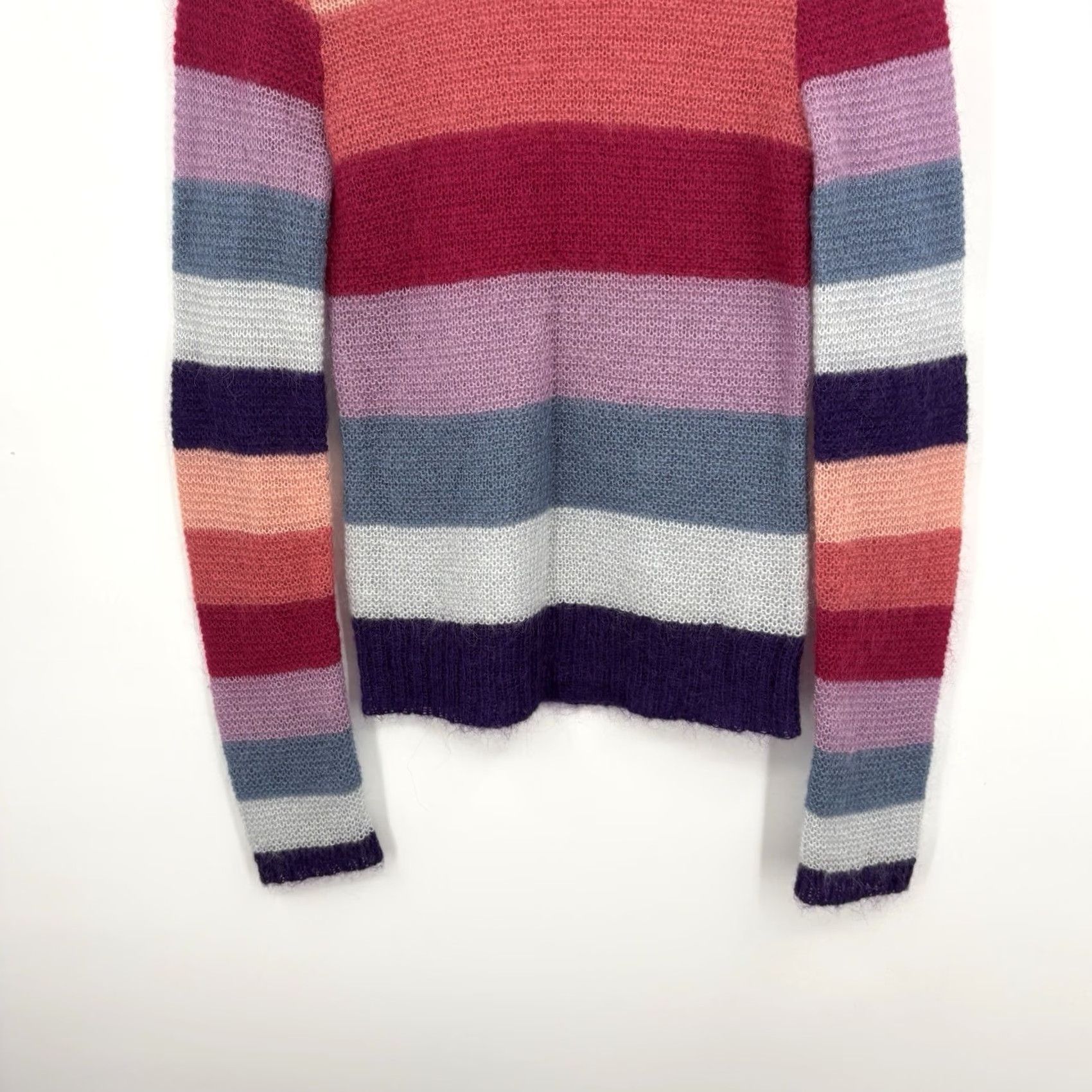 Vintage VINTAGE Lux Lux Lux Sweater Women S Striped Mohair Blend Crew Neck Long Sleeve Lightweight Boho 80s 90s Vintage Design Womens Size S / US 4 / IT 40 - 5 Thumbnail
