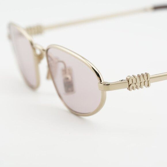 Miu Miu Miu Miu MUA52S ZVN4I0 Sunglasses Gold Cat Eye Frame, Pink Size ONE SIZE - 8 Thumbnail