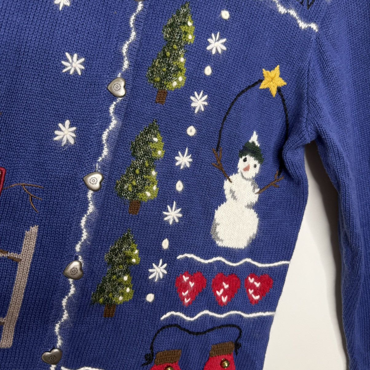Vintage Vintage The Quacker Factory Snowman Sweater Blue Sz Medium Size M / US 6-8 / IT 42-44 - 3 Thumbnail