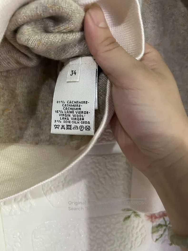 Hermes Hermes Cashmere Sweater with White Patchwork Design Size XXS / US 00 / IT 34 - 4 Thumbnail