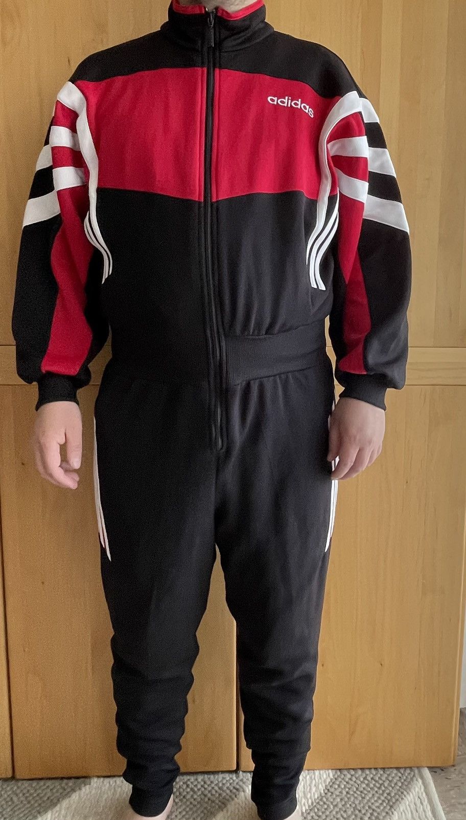 Adidas Vintage 90s Adidas One-Piece Tracksuit / Jumpsuit - Rare Size 50L - 9 Thumbnail