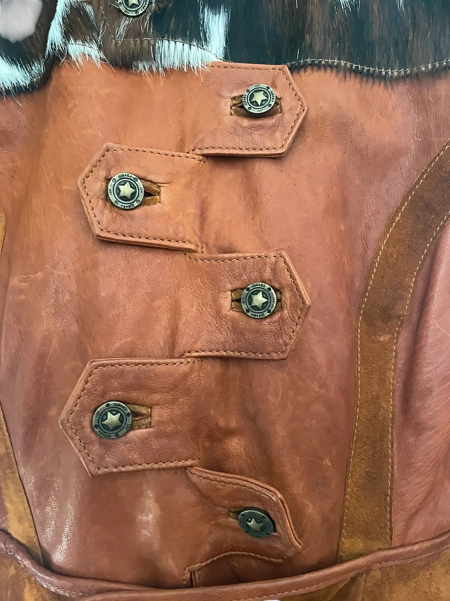 Roberto Cavalli ARCHIVE WESTERN COWBOY LEATHER JACKET Size S / US 4 / IT 40 - 8 Thumbnail