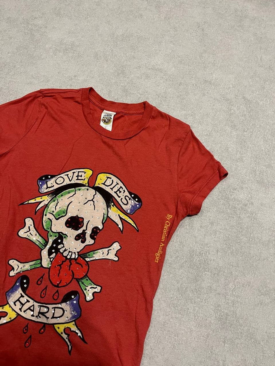 Ed Hardy Vintage Ed Hardy Women`s Red Logo Print T Shirt Size S Size S / US 4 / IT 40 - 2 Thumbnail