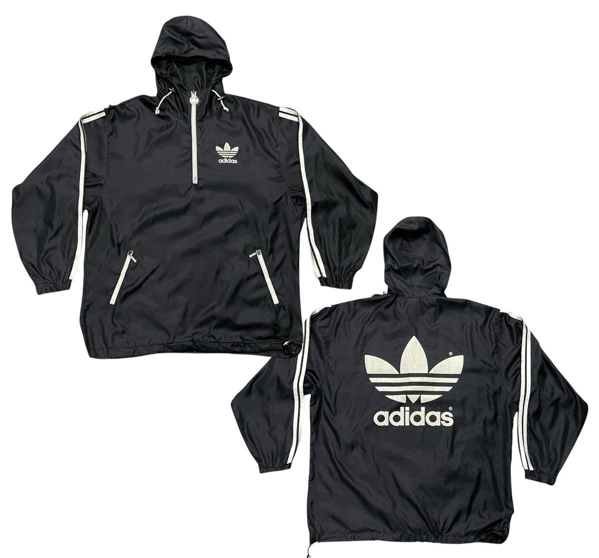 Adidas 90s ADIDAS HALF ZIPPER LIGHT JACKET HOODIE BIG LOGO Size US XL / EU 56 / 4 - 1 Thumbnail