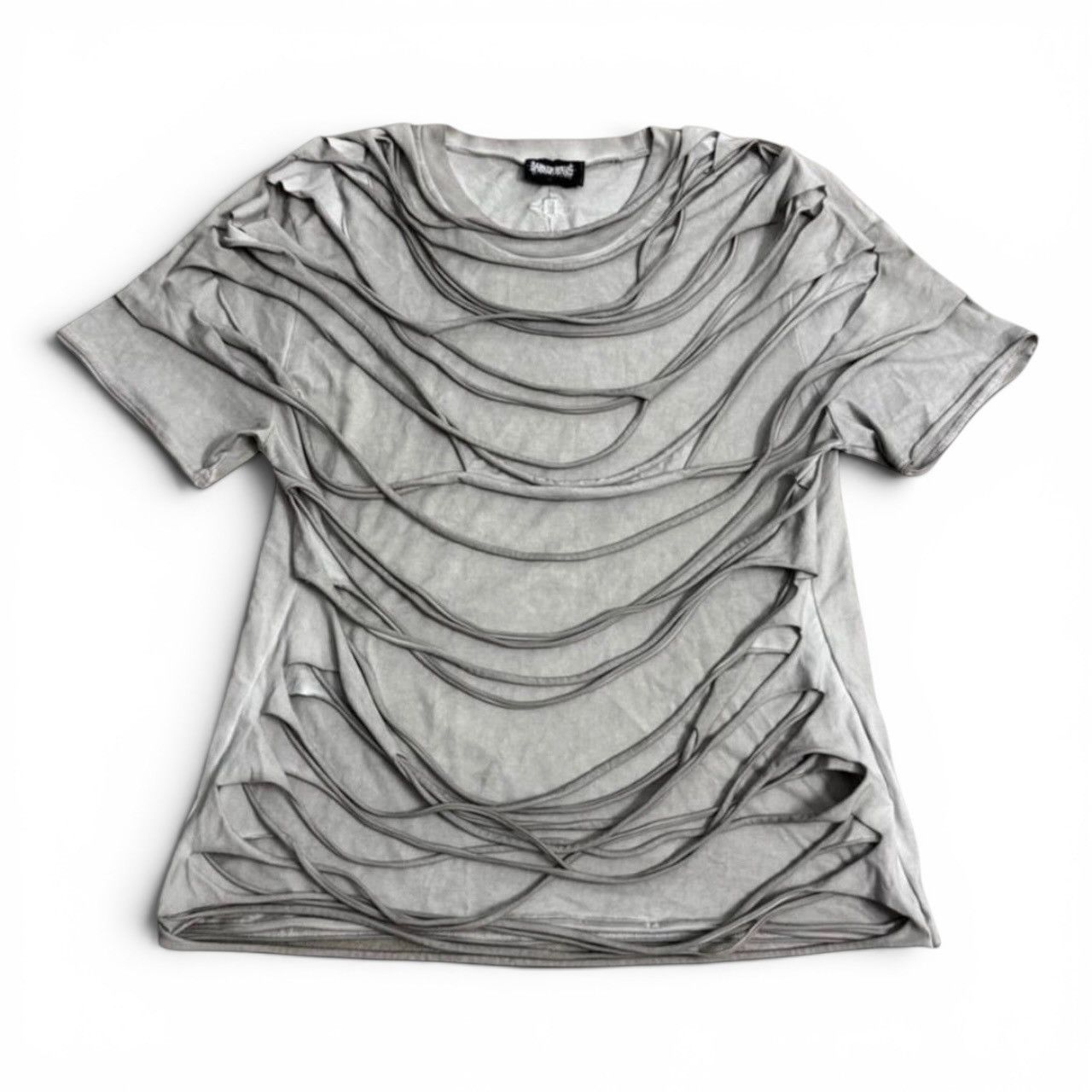 Dolls Kill Darker Wavs Echo Unisex Grey Distressed Layered T-Shirt Size M / US 6-8 / IT 42-44 - 6 Thumbnail