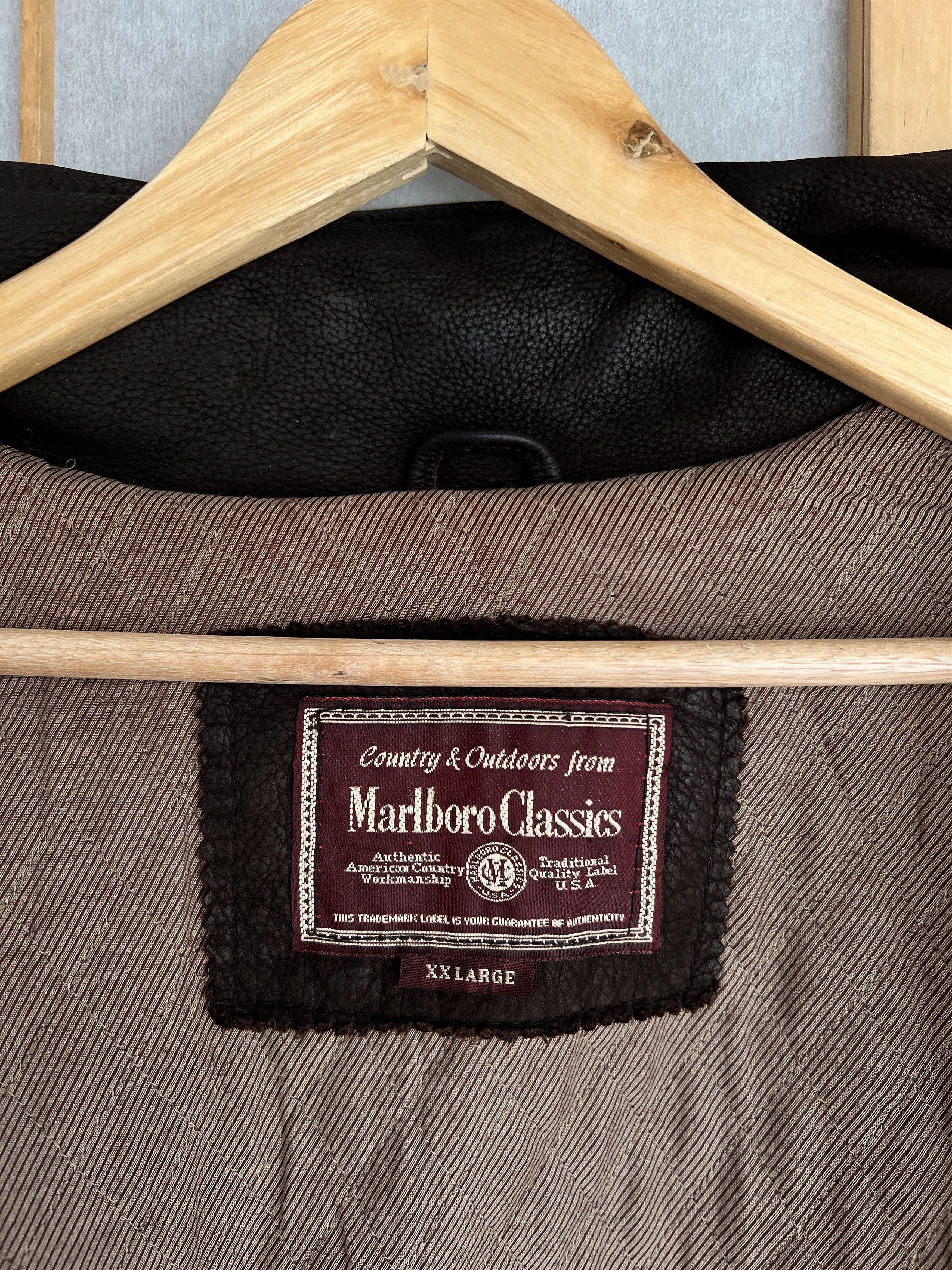 Marlboro Classics Archive! Marlboro Classics vintage 90s leather coat jacket Size US XXL / EU 58 / 5 - 14 Thumbnail