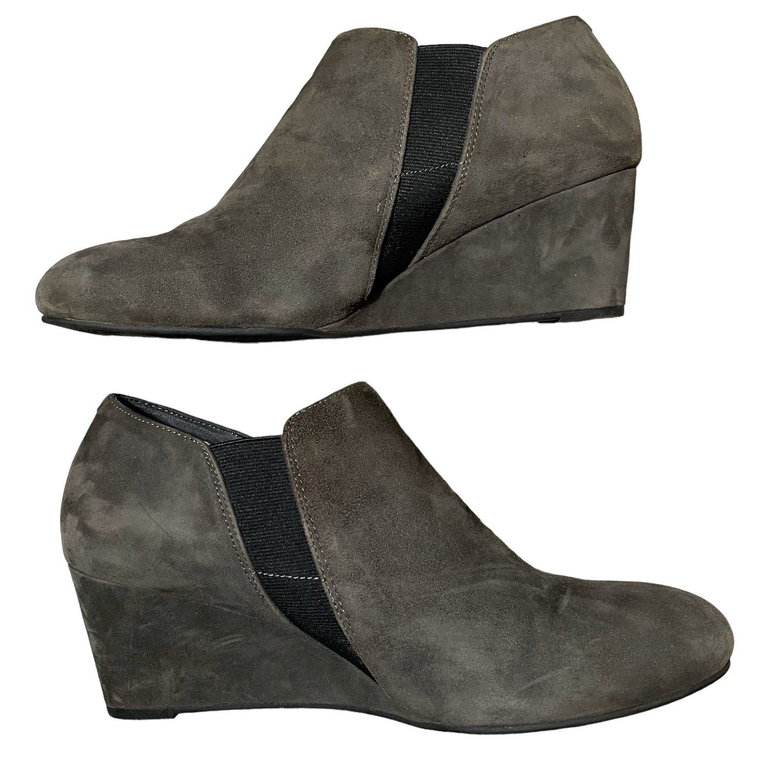 Vionic Vionic Elevated Stanton Slate Grey Suede Wedge Booties US 10 Size US 10 / IT 40 - 9 Thumbnail